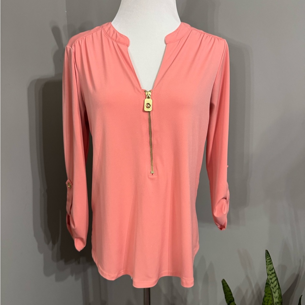 Michael Kors Women’s Coral Zipper Blouse Size M